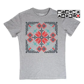 Прикольные футболки: Украинский орнамент 1 на сером